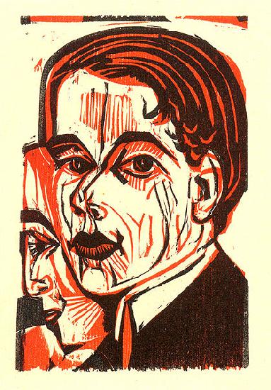 Ernst Ludwig Kirchner Man's head - Selfportrait oil painting picture